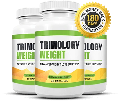 Trimology Weight Loss Supplement Bottles – Natural Fat-Burning Formula with 180-Day Money-Back Guarantee – Official Product Image
